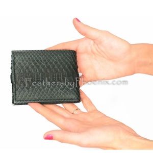 New snake leather wallet in black